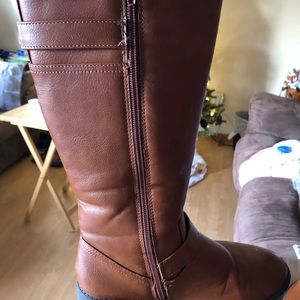 Girls brown knee boots